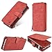 AIREBO 5161757 Dermis Handmade Genuine Cowhide Wallet Type Leather Case with Zipper for Samsung Galaxy S7 Edge, Wine Red