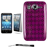 Magenta Smooth Durable TPU Skin with Argyle Texture Design Protector / Sili ....