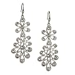 Sparkling Long Silvertone Crystal Dangle Earrings Fashion Jewelry
