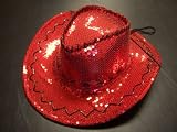 Sequin Covered Cowgirl w/Stitching & Tie-down / Red / Red Hat Lady Society