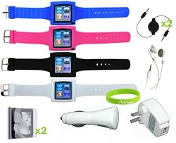 CrazyOnDigital 12-in-One Watchband and Accessory Bundle for iPod nano 6G