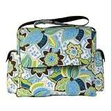 OiOi Blue Floral Messenger Diaper Bag - New!