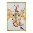 Ganesha Ganesha World Art Embossed Miniature Painting on Marble Plate