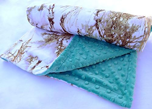 A Baby Blanket - Teal Minky Bedding - Camo Blanket - True Timber Blanket - Camougflage - Camo Baby Blanket - Size 28 x 35 in