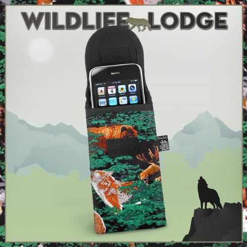 Wolf Bear Deer Phone Case Glasses Holder Wolf Lodge Fits APPLE IPHONE,