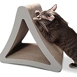 PetFusion 3-Sided Vertical Cat Scratcher and Post (Standard Size, Warm Gray)