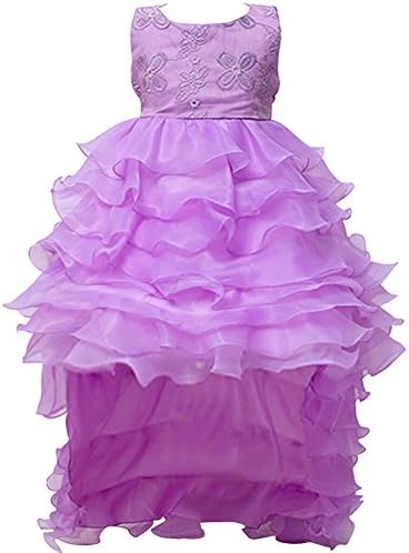 YipGrace Children's Trailing Evening Party Princess Dress Purple 140