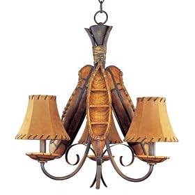 Grand Old River Canoe Three Light Chandelier