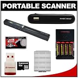 VuPoint Magic Wand Photo & Document Portable Scanner (PDS-ST410-VP) + Deluxe Carrying Case + 16GB microSD Card & Reader + Rechargeable Battery Kit