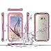 HOMETALKS Galaxy S6 Case ,Waterproof Case Dustproof Shockproof Snowproof Gel Touch Screen Ipx8 Swimming Diving Cover For Samsung GALAXY S6 2015--pink