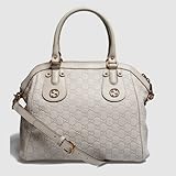 GUCCI Scarlett Top Handle Bag in Off White Guccissima Leather G0117