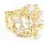 Beautiful LARGE BLING Ladies 24k Gold Layered 7 CZ Stonea Fashion Cocktail Ring ~ Lifetime Manufacturer Guarantee ~ Size 7 (R26)