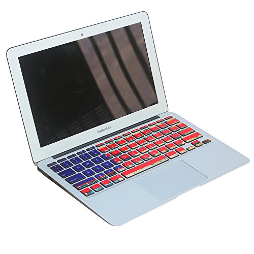 Bfun American Flag Red Silicone MacBook Pro Keyboard Decal Keyboard Skins Keyboard Sticker Decoration for MacBook Pro 13 15 Inch