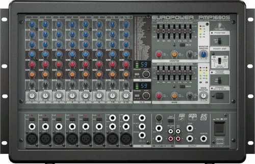 Behringer Europower PMP1680S 1600-Watt 10-Channel Powered Mixer with Dual Multi-FX Processor and FBQ Feedback Detection System