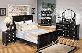 4pc Queen Size Bedroom Set with Silver Handles Espresso Finish