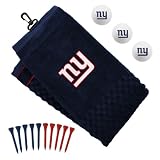 NFL New York Giants Embroidered Golf Towel, Golf Balls & Multicolored Tees Gift Set