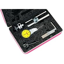 Starrett 811-MCZ Dial Test Indicator with Attachments, Swivel Head, Yellow Dial, 0-40-0 Reading, 0-0.8mm Range, 0.01mm Graduation, +/-0.01mm Accuracy