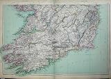 1872 BLACKIE GEOGRAPHY MAPS IRELAND ARRAN ISLANDS