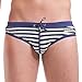 DESMIIT Men's Stripe Style Sports Swimming Trunks Briefs
