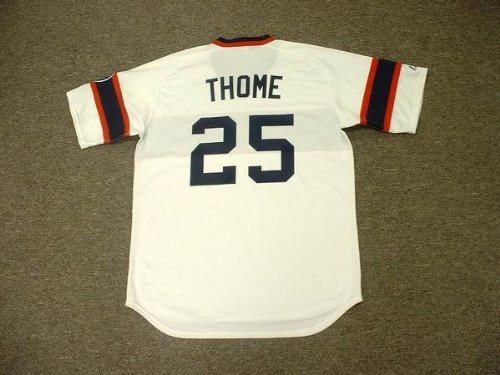 JIM THOME Chicago White Sox Majestic Cooperstown Throwback Home Baseball Jersey, MEDIUM