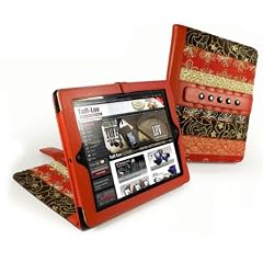 Tuff-Luv Marrakesh Multi-View "Stase " Serie: case Tasche H�lle f�r (Apple iPad 2 Wifi / 3G) - "Medina" (rot)