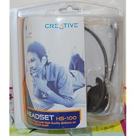 Creative Headset HS-100 with Flexible Boom Microphone use with any Sound Blaster Sound Card