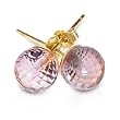 Stud Earrings With 3.80ctw Genuine Amethysts Made of 14K Yellow Gold