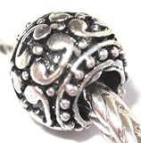 Murano Style Spacer Bead Fits Pandora Column Shaped Antique Silver Plated, 11mm (1)