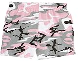 Adult Womens Cotton Jersey Sport Shorts Pink, Black and Grey Camo