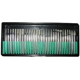 30pc DIAMOND BUR SET - 1 8 shank - Ceramics, Tile and Glass by 4137com by 4137.com