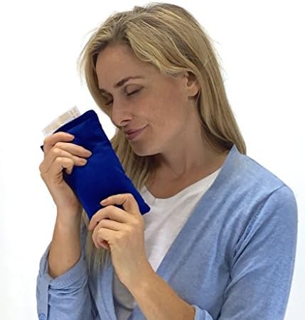 Sinus Relief Hot &amp; Cold Pack- Natural &amp; Reusable Mint Therapy - Microwaveable or Chill in Freezer (Blue Corduroy)