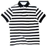 Tommy Hilfiger Men's Polo Shirt in Black and White Stripes (CLASSIC FIT)