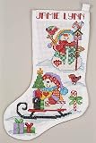 BIG STITCH SNOWMEN STOCKING COUNTED CROSS STITCH KIT-22 LONG 6 COUNT STITCHED IN WOOL