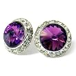 Violet Swarovski 20mm Crystal Stud Earrings -- Made in the USA