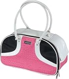 Luxury Pet Carrier Oval Pink & White 16'X 8' X 9'