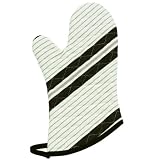 Cottage Stripe Black Oven Mitt