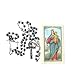 Glass Beads Rosary with Mary Help of Christians Praying Card Blessed By His Holiness