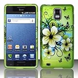 Samsung Infuse 4G Accessory - Blossoming Spring Flower & Butterflies Design Protective Hard Case Cover for AT&T + Free Magic Soil Crystal Gift