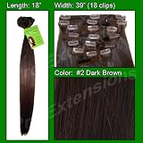 Pro Extensions 18″ X 39″ #2 Dark Brown 100% Clip on in Human Hair Extensions Reviews