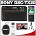 Sony Cyber-Shot DSC-TX20 Shock & Waterproof Digital Camera (Black) with 8GB Card + Case + Tripod + Accessory Kit