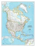 North America Political Map Art Poster Print, 24x30