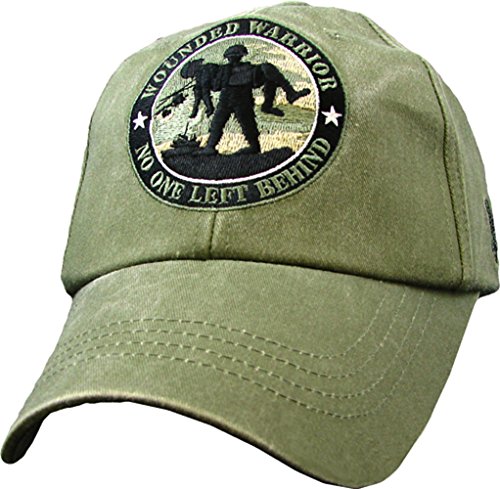 EAGLE CRESTWounded Warrior No One Left Behind Emblem Adult Cap [Adjustable - Green]