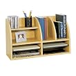 Safco Products Radius Front Eight Compartment Desktop, Medium Oak (9417MO)