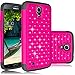 Galaxy Mega 6.3 Case, HengTech (TM) Premium Durable Hard & Soft Hybrid Rhinestone Bling Armor Defender [ Anti Scratch ] Case Cover for Samsung Galaxy Mega 6.3 / Samsung GT-I9200 I9205 (Rose)
