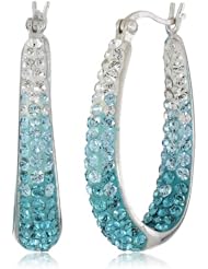 Carnevale Sterling Silver Colored Hoop Earrings with Swarovski Elements