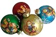 Pack of 4 Gingerbread & Snowflake Glass Ball Christmas Ornaments 2.5"