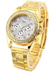 Fashion Women Lady Wrist Watch Gold Quartz Wrist Crystal New Luxury Bracelet Classic
