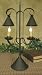 Reproduction Primitive Lamp ~ Double Lamp with Hanging Shades - Rustic Brown