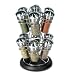 Kitchen & Housewares : 12 Jar KitchenArt Brushed Chrome Kitchen Spice Rack With Filled Jars By Olde Thompson