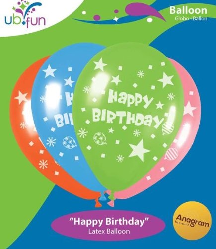 UB FUN A13500-10 HAPPY BIRTHDAY LATEX BALLOON 20PCS